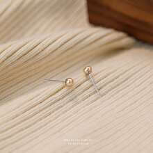 2pcs 925 Sterling Silver Natural Freshwater Mini Pearl Stud Earrings For Women, Simple Elegant Design, Nurturing Earlobes