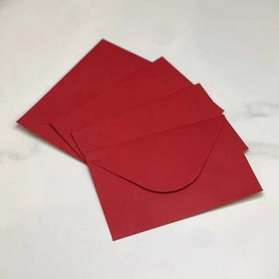 24pcs Deep Red Color Envelopes, 3.54inch X 5.11inch Back To School