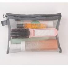 3 件装化妆品收纳袋，透明网状化妆品收纳袋，便携 - 包括大号、中号和小号，多功能旅行收纳袋。带拉链的旅行化妆包 - 防水 - 非常适合化妆品、学校、办公室和旅行收纳配件、返校圣诞节假期礼物， - 彩色 - 查看 6