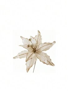 1 pieza de 28 cm Flor de Navidad artificial de peluche color dorado champán para decoración navideña