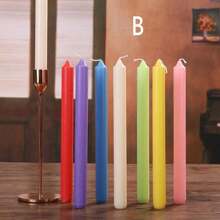 12 Stücke klassische romantische rote & weiße Notfall-Kerzen, rauchfreie Langstiel-Kerzenhalter für Zuhause, Hochzeiten, Kerzenlicht-Dinner