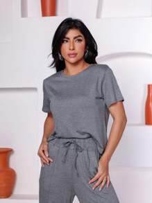 Magenta Shop Women's Comfortable Sweatsuit Set - Grey - View 4