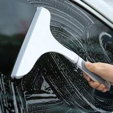 弧形手柄玻璃刮刀，TPR 柔性橡胶刮刀，家用桌面浴室玻璃清洁工具 - 彩色 - 查看 8