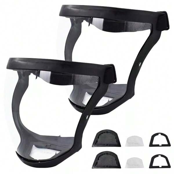 2X Anti-Fog Shield Safety Full Face Super Protective Head Cover Transparent Mask