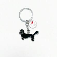 1pc Alloy Metal Dachshund Cute Jack Dog Pet Key Ring Dog Tag Charm Car Keychain Lovely Bag Pendant For Best Friend Student's Gift Car Accessories Bag Charm Backpack For School