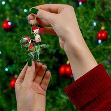 1 móc khóa khủng long tùy chỉnh - Hình ảnh tùy chỉnh cá nhân bằng Acrylic, thích hợp cho ba lô và cặp học sinh - Món quà độc đáo cho thú cưng, Halloween và Giáng sinh - Nhiều màu - Xem 2