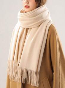 1pc Women Solid Color Thick Double-Sided Faux Sherpa Scarf, Elegant & Fashionable Unisex Shawl Scarf Dual Use, Warm For Autumn & Winter Daily Use - Multicolor - View 4