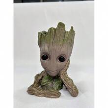 1 szt. Oficjalnie licencjonowana roślina biurkowa Marvel Avengers Groot: słodka doniczka Tree Man do biura lub domu - mieści długopisy i ozdabia przestrzeń, dekoracyjny wazon ogrodowy, idealny prezent dla każdego