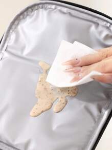 1 pieza Bolsa de almuerzo aislada de gran capacidad de 8L, de poliéster suave con cierre, impermeable y a prueba de fugas, reutilizable con correa para el hombro ajustable para usar con la mano o cruzada. Diseño de colores sólidos y acolchado multicolor, ideal para oficina, escuela, picnic, playa - Bolsa refrigeradora congelable para adolescentes, adultos, profesores