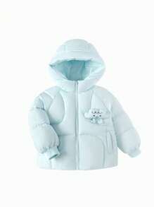 Balabala Girls' Down Jacket Cloud Patterned Warm Winter 2024 Outerwear - Ice Blue - View 4