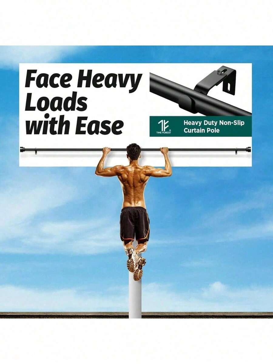 Black Curtain Pole Metal Extendable Curtain Rods Door Curtain Poles For