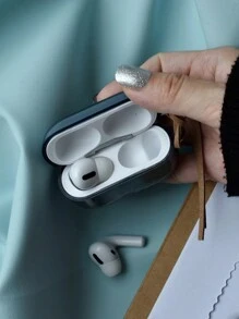 1PC Minimalist Monotone Muted Color Frosted Transparent Protective AirPods Case With Leather Cord