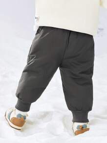 mini bala Pantalones de invierno lindos, suaves y cómodos para niños y niñas - Gris - Ver 2