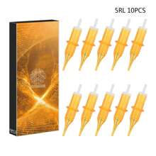 ATOMUS 10pcs Disposable Tattoo Needles, 0.35mm Diameter, Compatible With Tattoo Machines 1203RL, 1205RL, 1207RL, 1209RL - Multicolor - View 1