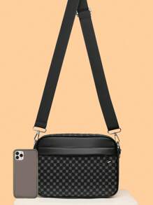 Bolso de hombro casual a cuadros para hombre, nueva bolsa cruzada coreana, bolsa cuadrada pequeña y a la moda, marca de mochila pequeña, regalo de Navidad y Halloween, bolso lateral, bolso Hobo, bolso de cadera, bolso negro, artículos esenciales para vacaciones, bolso de bandolera para camping, bolso de vuelta al colegio, bolso de vacaciones, bolso cruzado, útiles escolares de primavera, bolso de bandolera con estampado, bolso pequeño, cartera