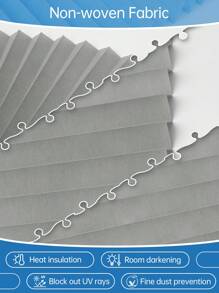 1 pezzo di tenda plissettata in tessuto filtrante della luce, di colore unito, senza bisogno di attrezzi, design autoadesivo, protezione UV, oscurante, isolante, leggero, resistente alla scoloritura, tenda plissettata minimalista - adatta per camera da letto, soggiorno, ufficio, bagno - Grigio Chiaro - Visualizzare 4