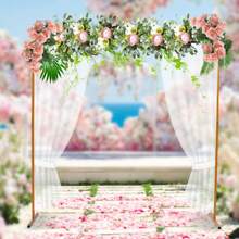 Eatssode 2 X 2M Arco de boda dorado, soporte de arco de boda de metal para decoración de puertas con flores, bodas, fiestas, eventos, decoración con globos, recuerdos de fiesta, decoración de habitación para la novia