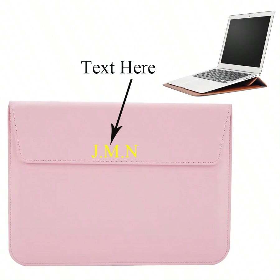 这款可定制的光滑PU皮革笔记本电脑保护套，男女通用，可印制姓名首字母，适用于Air Pro Retina 13/15英寸笔记本电脑。您可以定制您的首字母。另有13.3/15.4英寸信封式PU皮革笔记本电脑支架可选。风格男女皆宜，色彩缤纷，可爱简约，趣味十足，充满Y2K风情，极简主义设计，适合通勤、商务休闲等各种场合，基础款，可定制，个性化，独一无二。