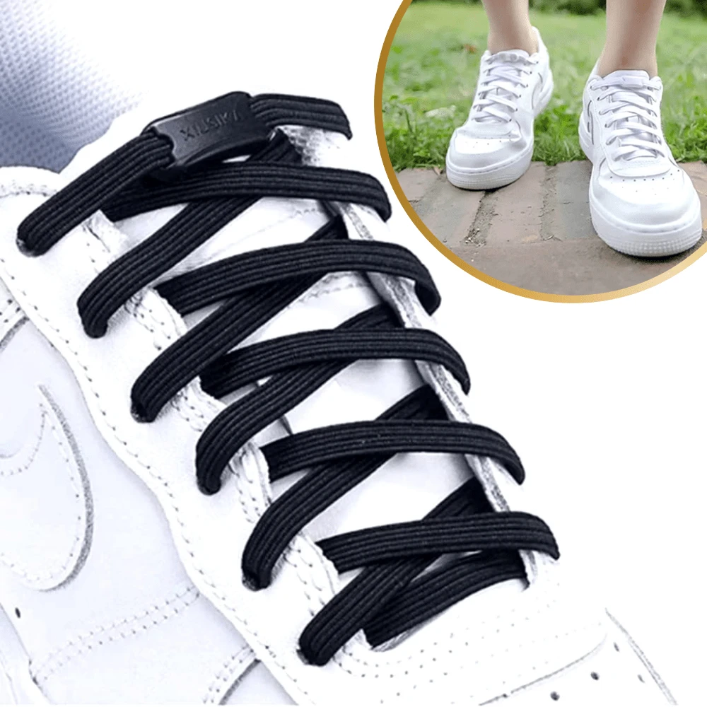 Elastic Shoelace Sneakers ABS Closure Easy, Practical, Quick Fit - 白色 - 查看 1