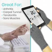1 Par de Luvas de Conforto com Compressão - Acessórios de Exercício e Condicionamento Físico para Melhorar a Circulação e o Desempenho de Digitação - Luvas Leves, Respiráveis e Antiderrapantes para Trabalho Diário e Atividades