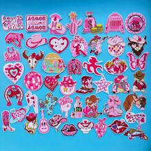 20/30 piezas Parches de vaquero occidental bordados en rosa, de colores surtidos, para planchar o coser, parches decorativos para ropa, bolsos, zapatos, sombreros, camisas vaqueras, vestidos, camisetas, decoración del hogar - Estilo vaquero del Oeste - Ver 6