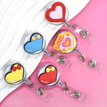 1 cuộn huy hiệu hình trái tim sống động có thể thu vào - Giá đỡ ID bằng PVC bền với khả năng xoay trơn tru và cố định chắc chắn dành cho sinh viên, nhân viên văn phòng và chuyên gia làm quà tặng ngày lễ tình nhân - Nhiều màu - Xem 5