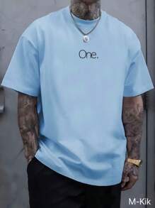 Camiseta Masculina One Estampadas Manga Curta Verão - Azul - Visão 1