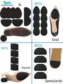 8pcs/Set Anti-Slip High Heel Pads, Self-Adhesive Rubber Insoles For 360° Anti-Slip Protection (See Image For Specific Styles)