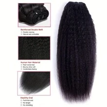 Kinky Straight Clip In Hair Extensions Human Hair Wigs 120g 8pcs 18clips Double Weft Clip Clip In Hair Extensions Real Human Hair Beginner Friendly (16-26 Inch, Natural Color, 120g)