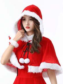 新款圣诞披风斗篷圣诞老人服装派对表演成人女款金丝雀衣服帽子 - 彩色 - 查看 9