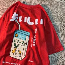 Women's Basic Cotton T-Shirt Cat Have A Nice Day - 紅色 - 查看 3