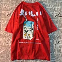 Women's Basic Cotton T-Shirt Cat Have A Nice Day - 紅色 - 查看 1
