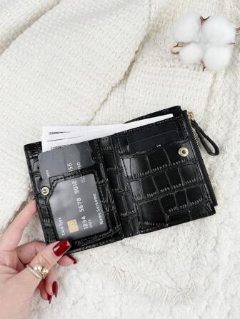 SOUTHLAND&KANGAROO Schwarze Briefe Detail Umschlagstasche Portemonnaie Kleine Zweifach Schmales Portemonnaie Leicht Tragbar Kreditkarten Schlüssel Tasche Kurzes Portemonnaie Niedlich Modern Mode Als Geschenk Zum Geburtstag Weihnachten Jahrestag Für Frauen Mädchen Dame Geschäft Jahrestag Weihnachten Valentinstag Geburtstag Paar Mädchen Damen Tasche Schulsachen Schule Studentenwohnheim Rückkehr Zur Schule Für Frauen Portemonnaie Geldbörse Klein