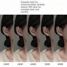 2pcs 925 Sterling Silver Natural Freshwater Mini Pearl Stud Earrings For Women, Simple Elegant Design, Nurturing Earlobes