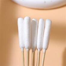 宠物耳朵清洁器50支14CM清洁棉签棒用于耳朵头部清洁一次性竹柄单头清洁棉签
