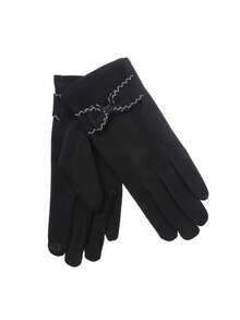 1 cặp Găng tay giữ ấm mùa đông lót nhiệt thời trang thanh lịch trang trí màn hình cảm ứng Găng tay ngắn màu trơn co giãn dành cho nữ, Găng tay giữ ấm mùa đông - Nhiều màu - Xem 4