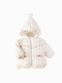 Balabala 婴儿花卉羽绒服 甜美时尚 2024 年冬季女童系列 - 白紅色 - 查看 4
