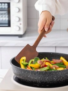 1 pieza Espátula de madera dedicada para sartén antiadherente, utensilio de cocina