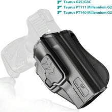 Gun Flower Taurus G2C Holster, OWB Holster Fits Taurus G2C/G3C, Taurus Millennium G2 PT111/PT140, Outside Waistband Carry Holster, Level II Retention Locking System, 360 Degrees Adjustable, Right Hand-Clear - Black - View 4