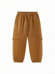 mini bala 男童和女童厚休闲裤 2024 冬季新品 - 咖啡 - 查看 4