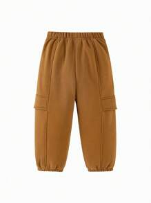 mini bala 男童和女童厚休闲裤 2024 冬季新品 - 咖啡 - 查看 5