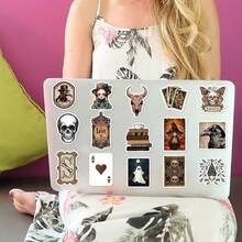 50 miếng dán Graffiti Gothic lãng mạn, miếng dán chống thấm nước cho hành lý, máy tính xách tay, đàn ghi ta, đồ trang trí DIY - Nhiều màu - Xem 5