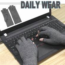 1 Par de Luvas de Conforto com Compressão - Acessórios de Exercício e Condicionamento Físico para Melhorar a Circulação e o Desempenho de Digitação - Luvas Leves, Respiráveis e Antiderrapantes para Trabalho Diário e Atividades