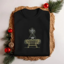 Unisex Christmas Manger Baby Jesus T-Shirt Personalized Elegant Premium Fabric Print 14 - trắng - Xem 2