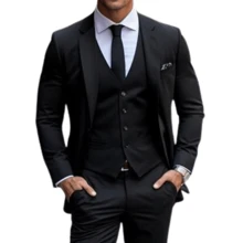 Men's Slim Formal Suit Italian Cut Complete Set (Pants + Blazer + Vest) - Xem 7