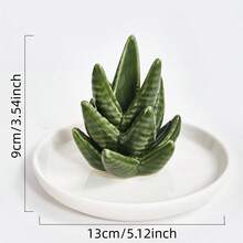 1 件艺术陶瓷芦荟珠宝托盘 - 彩色 - 查看 5