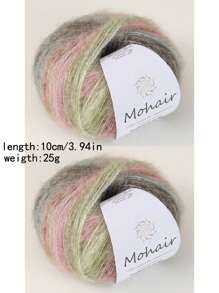 1 Pc 25g Multicolor Gradient Mohair Yarn, Fio Único Tingido à Mão para Suéteres de Tricô DIY, Cachecóis, Xales, Almofadas e Outras Peças de Vestuário