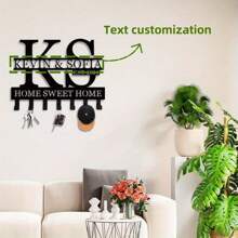 CIF BUY 1PC Key Holder For Wall, Custom Key Rack With Name, InitiaSplit Letter Monogram Key Hooks, Key Holder For Wall, Custom Metal Key Hooks, Custom Rack With Last Name, Apparel Hook, Backpack, Key Holder For Wall As A Valentine's Day Gift - Multicolor - View 2