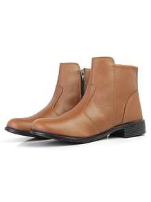 Women's Winter Comfort Zipper Boot Low Heel Women's Bootie - 駝色 - 查看 1