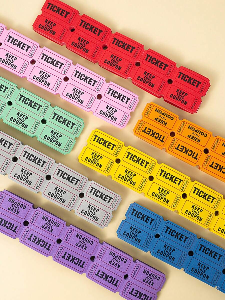 100pcs Raffle Tickets With Perforations And Consecutive Numbers - Ideal ...